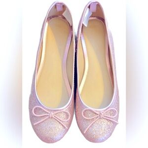 Gymboree | Big Girls Rose Gold Sparkle Slip-on Ballet Flats | Size 4 | EUC